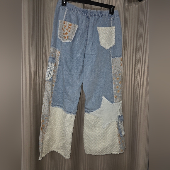 POL Light Blue Patchwork Flare Jeans. NWOT - Picture 2 of 7